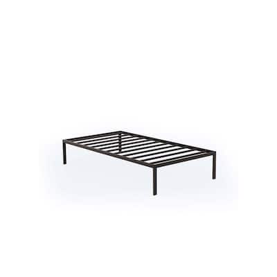Modern Bed Frame - Full Size Platform Bed with Metal Legs - Black Finish Bedroom Furniture