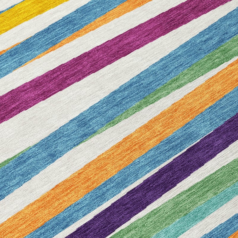 HomeRoots Striped Transitional Rectangle Outdoor Rug