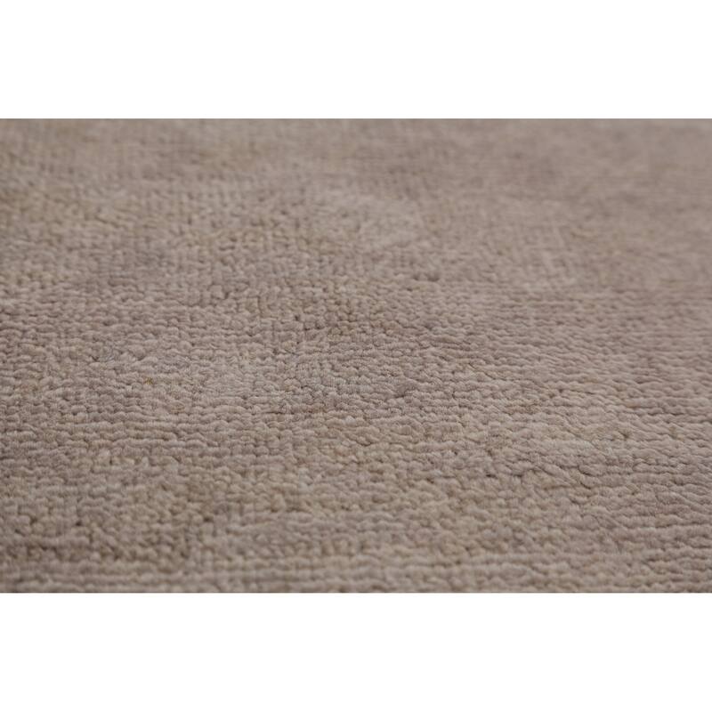 Hand Knotted Oriental 100% Wool Carpet Modern Solid Brown Gabbeh Area Rug - 12' 11'' X 10' 0''