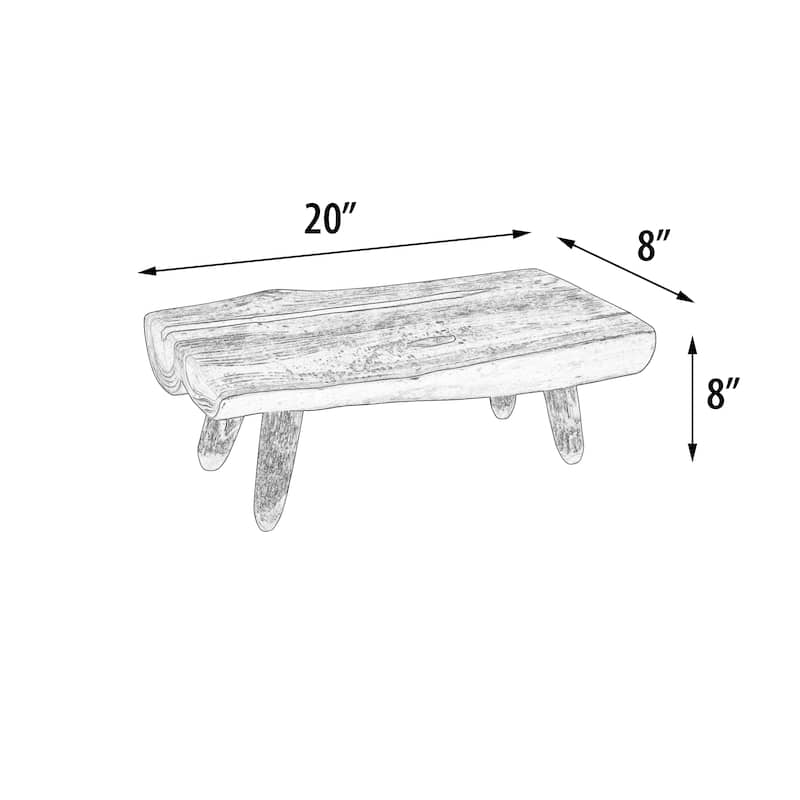Teak Parisian Style 19.7 In Cutting Board With Natural Legs