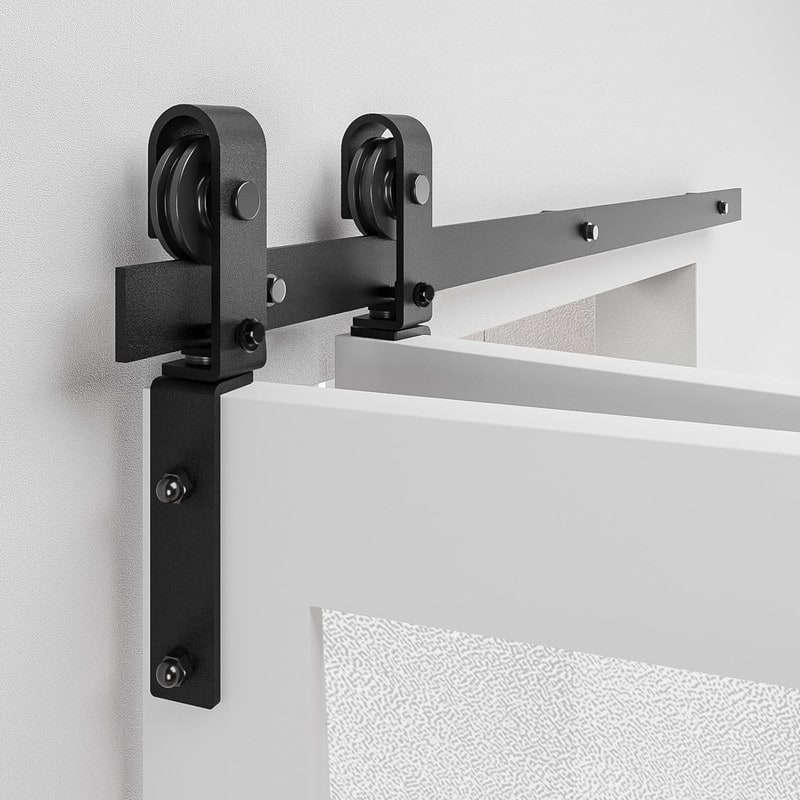 60" 72" 80" Bi-Folding Sliding Barn Door Hardware Track Kit,Door Not Included (Fit Bifold Doors)