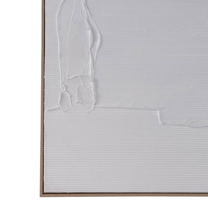 Canvas Wall Art Abstract Textured Lines Casual - 48" White