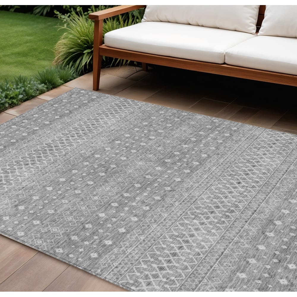 HomeRoots Tribal Transitional Rectangle Outdoor Rug