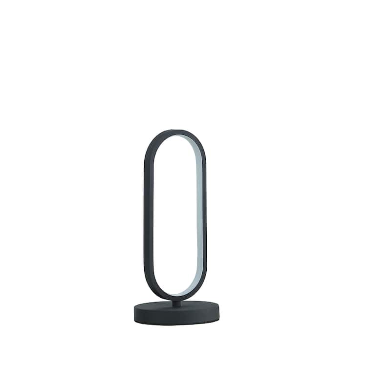 14 In. Andras Modern Matte Black LED Metal Table Lamp