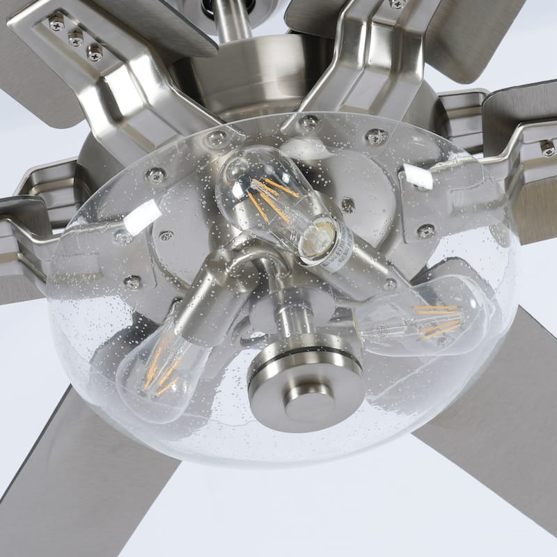 70-inch Brushed Nickel Modern Downrod Mount Large Ceiling Fan with Light and Remote