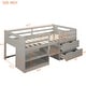 preview thumbnail 31 of 55, Multi-Function Twin Size Wood Loft Bed,Solid Wood Bed with Shelves drawers