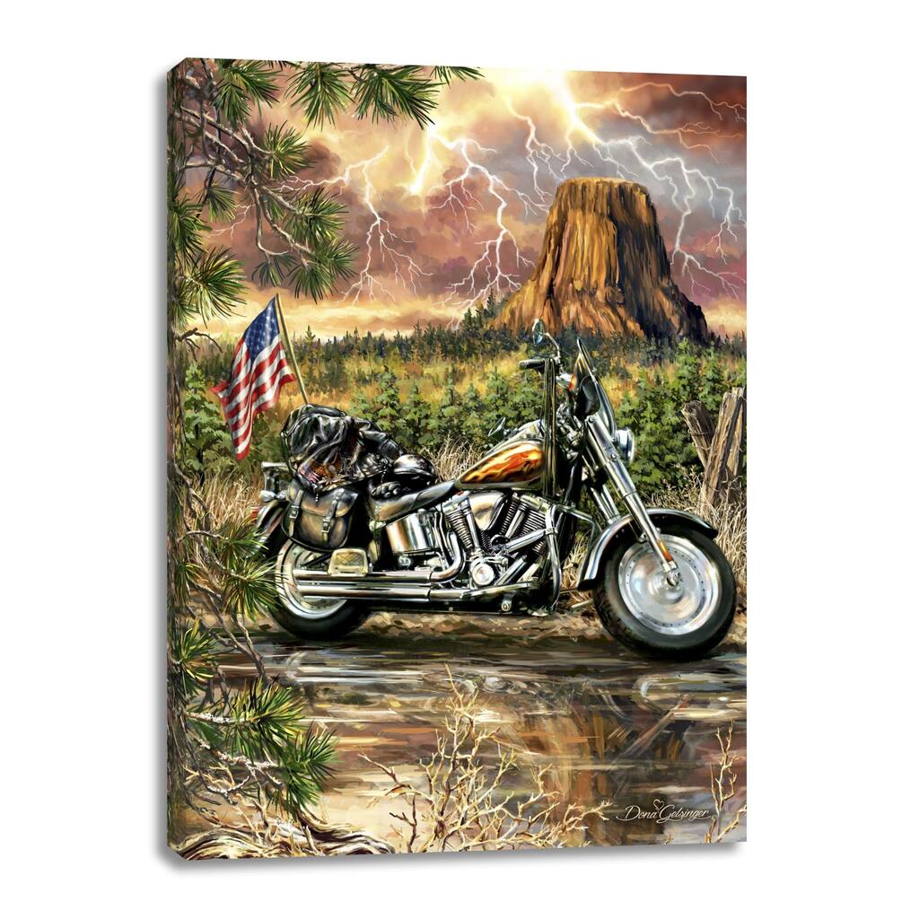 Green Black The Open Road Rectangular Canvas Wall Art Decor 14" x 10"