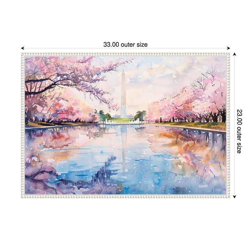 The Mall in Spring by Tradelink inhouse artist Framed Canvas Wall Art Print - 33 x 23 in