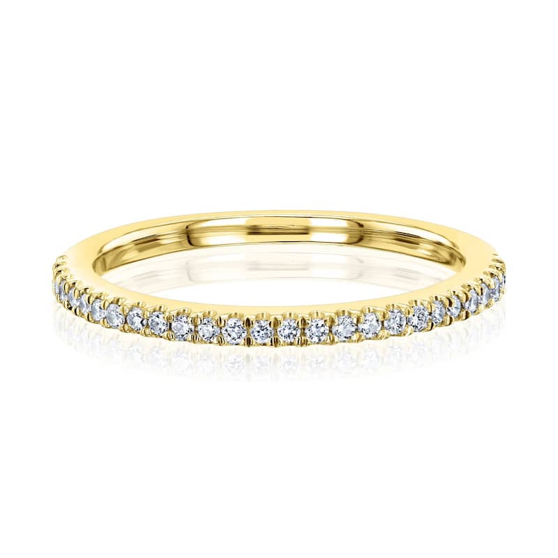 Kobelli Petite Collection 1/6 Carat Lab Grown Diamond 14k Solid Gold Wedding Ring (DEF/VS) - 6.5 - Yellow