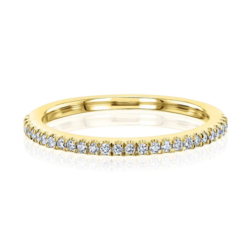 Annello by Kobelli 14k Gold Diamond Wedding Band Pave Setting (DEF/VS ...