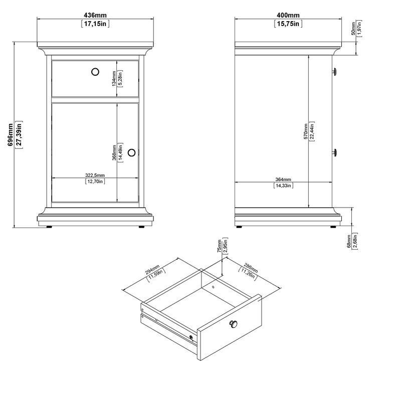 Porch & Den Virginia 1-drawer, 1-door Nightstand