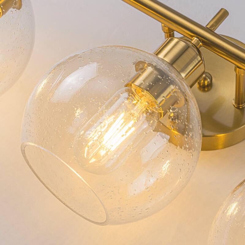 Starsky Modern 3-Light Dimmable Vanity Light with Seeded Glass Globes