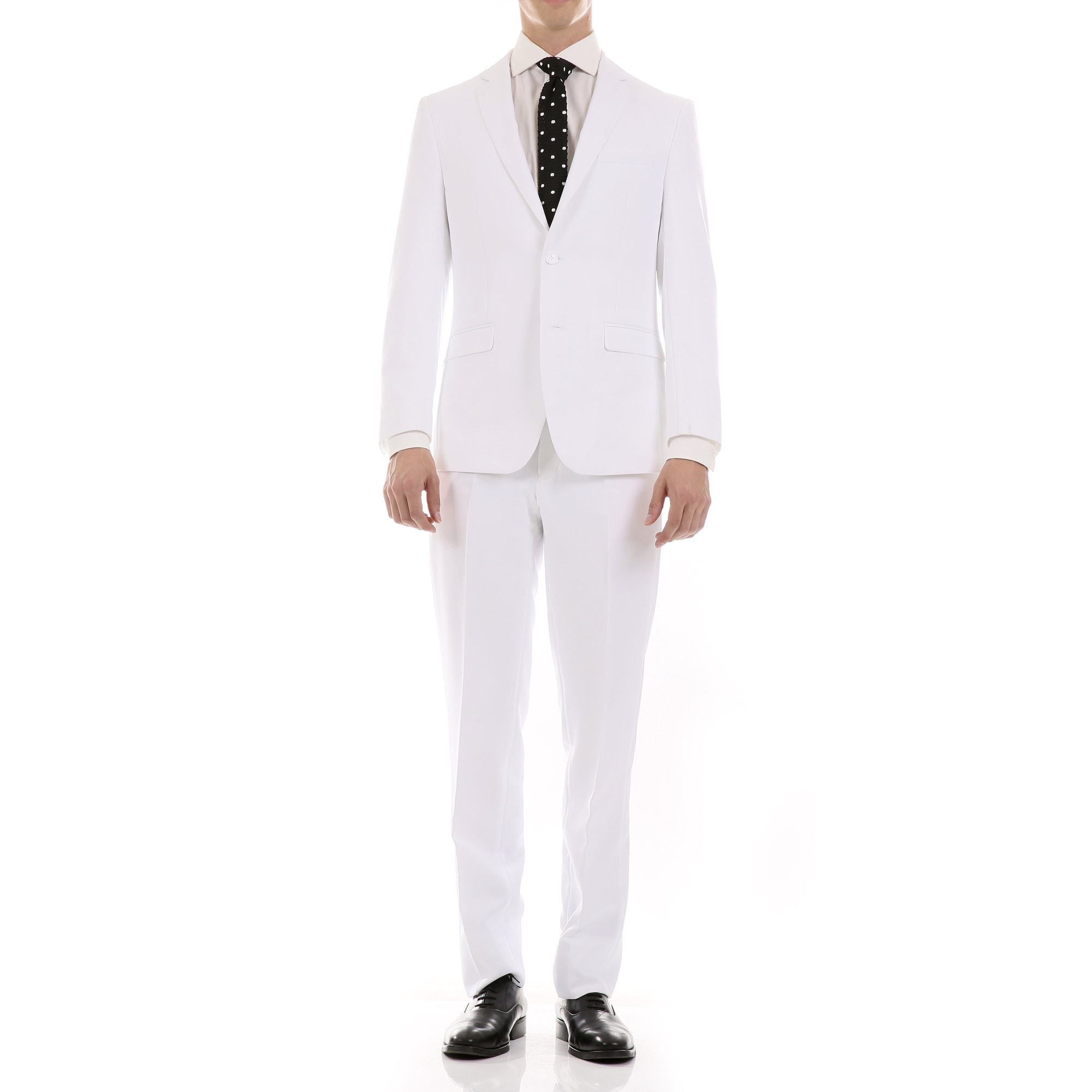 Ferrecci Mens Oslo Slim Fit Notch Lapel 2 Piece Suit with Matching Flat-Front Dress Pants
