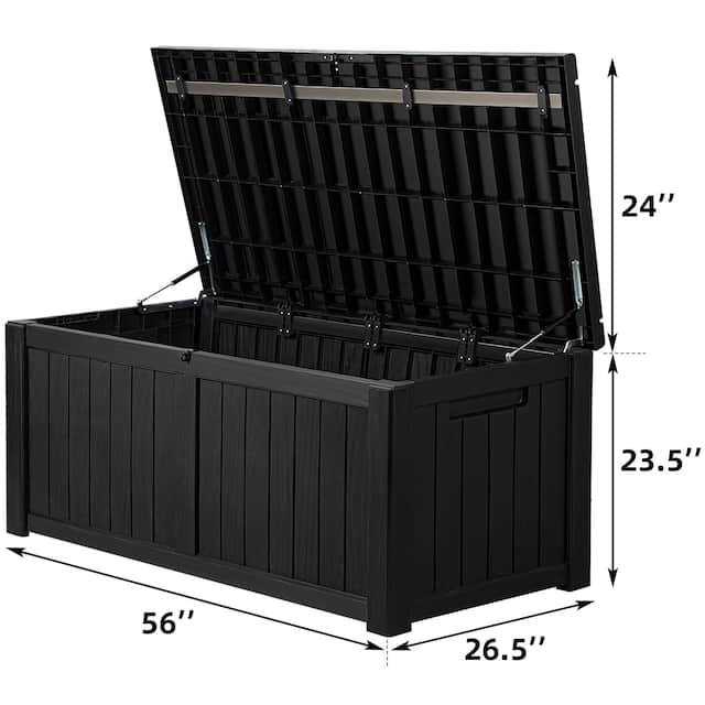 Lacoo 100-120 Gallon Patio Storage Box All Weather Plastic Deck Box