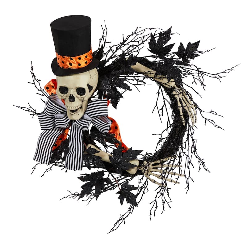 26" Halloween Dapper Skeleton Wreath - 26