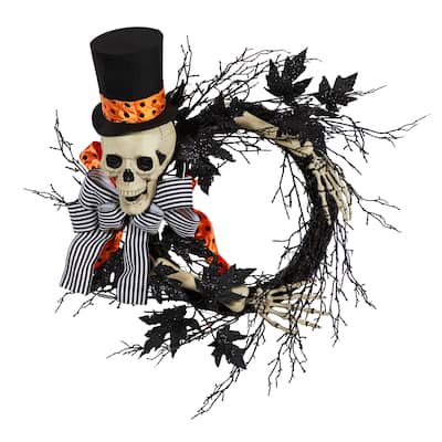 26" Halloween Dapper Skeleton Wreath - 26
