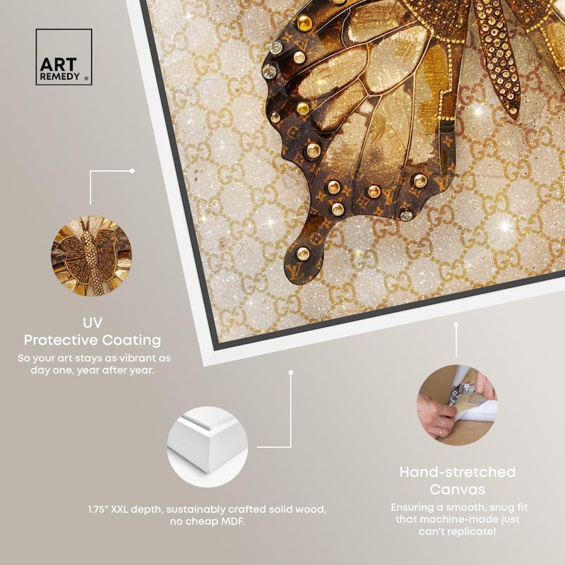 Glittering Elegant Butterfly Canvas by Art Remedy