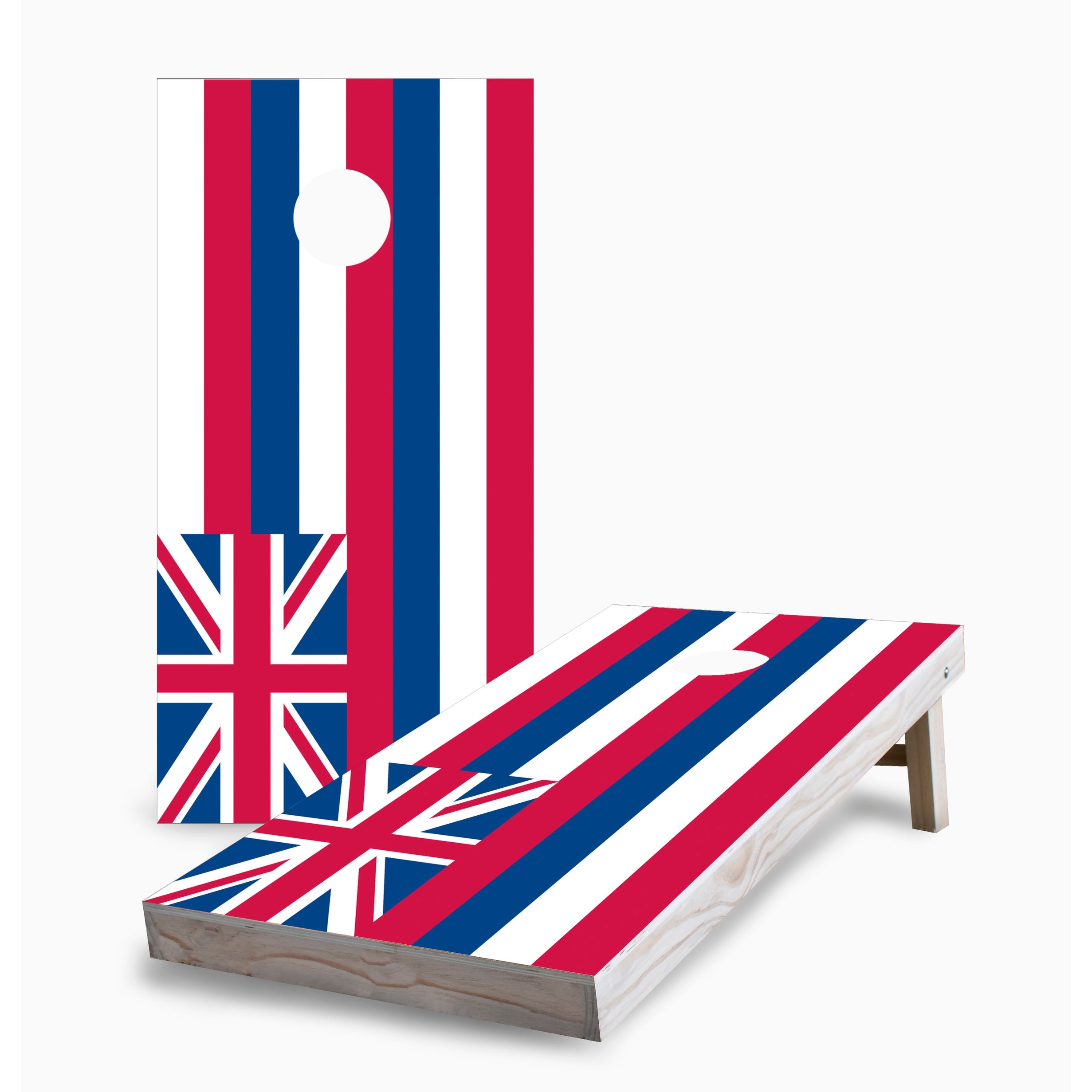 Hawaii State Flag Corn Hole Board Set with Carry Case