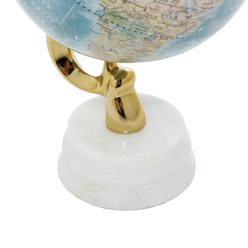 Blue Aluminum Coastal Globe