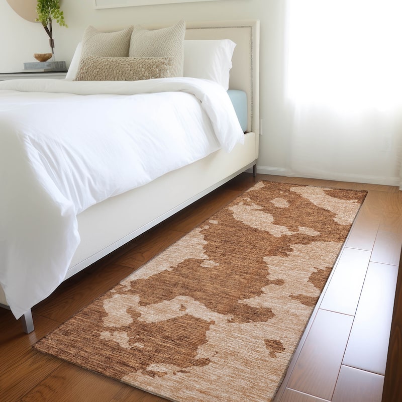 Premium Washable Super Soft Contemporary Islands Mayfield Rug - Terracotta - 2'3" x 7'6"