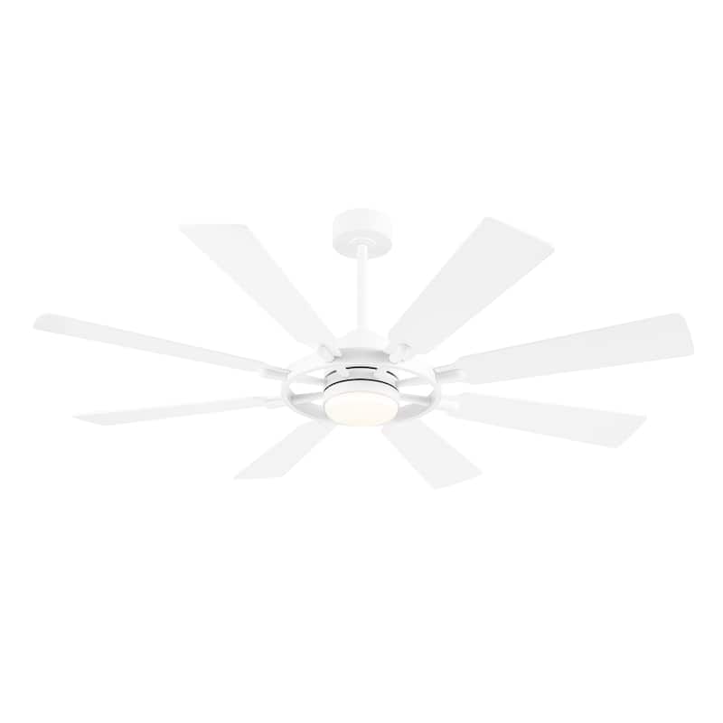 WINGBO 60-inch/72-inch 8-Blades Indoor DC Motor Ceiling Fan With LED Light and Remote Control