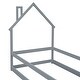 preview thumbnail 51 of 64, Twin Size Wood House-Shaped Headboard Floor Bed with Fences