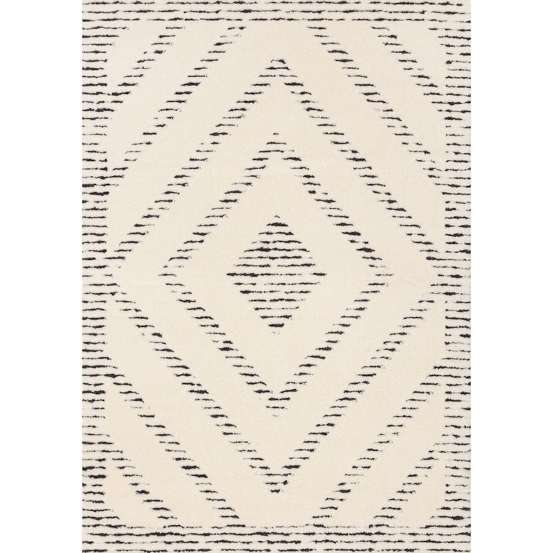 HomeRoots Geometric Modern Rectangle Area Rug - 5' X 8'