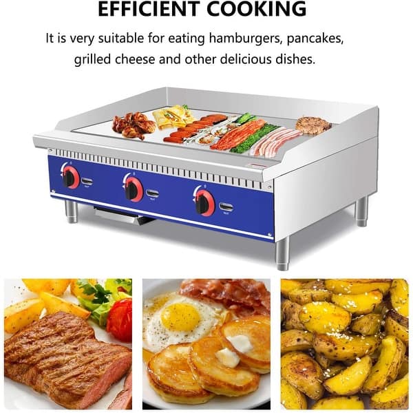 Electric 1800W Griddle Flat Top Grill Hot Plate BBQ Countertop Commercial  Grills