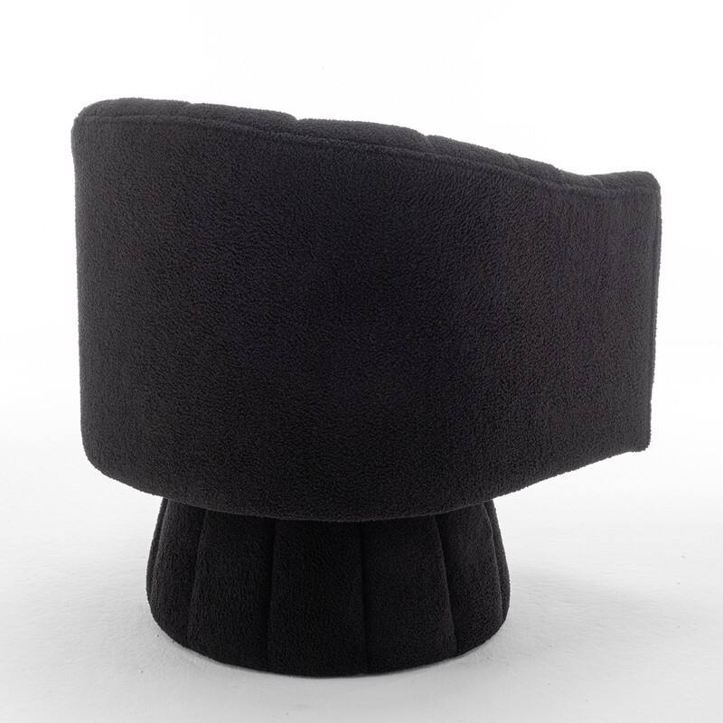 SEYNAR Modern Glam Velvet Upholstered Round Swivel Accent Barrel Chair