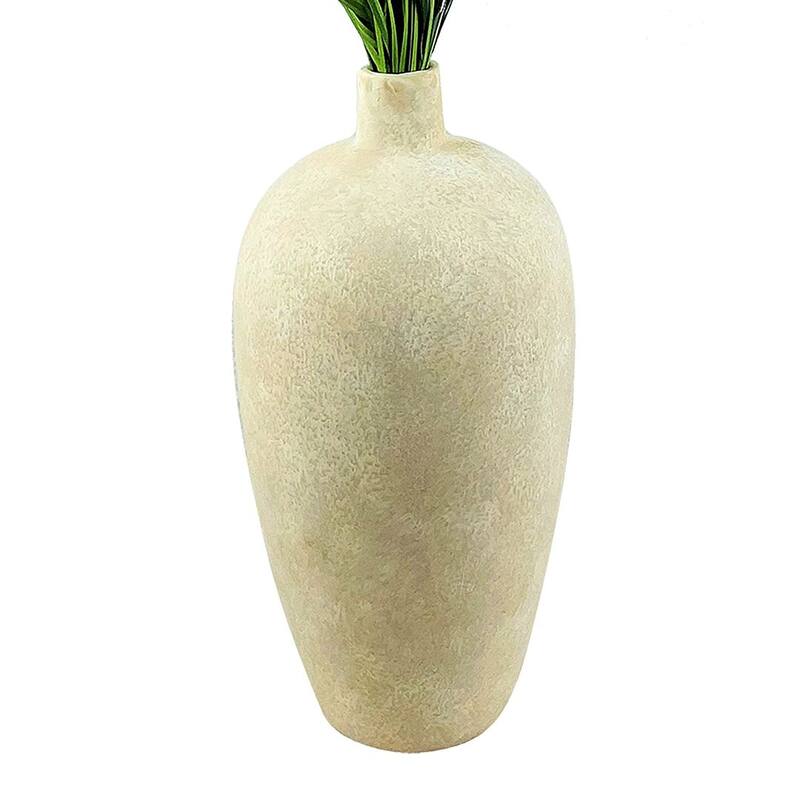 34-inch Artificial Grass in White Gray Stone Vase