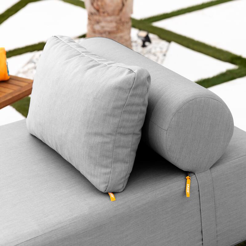 Jaxx Alvy Outdoor Sun Lounger - Luxurious Sunbed with Wood Feet Sunbrella