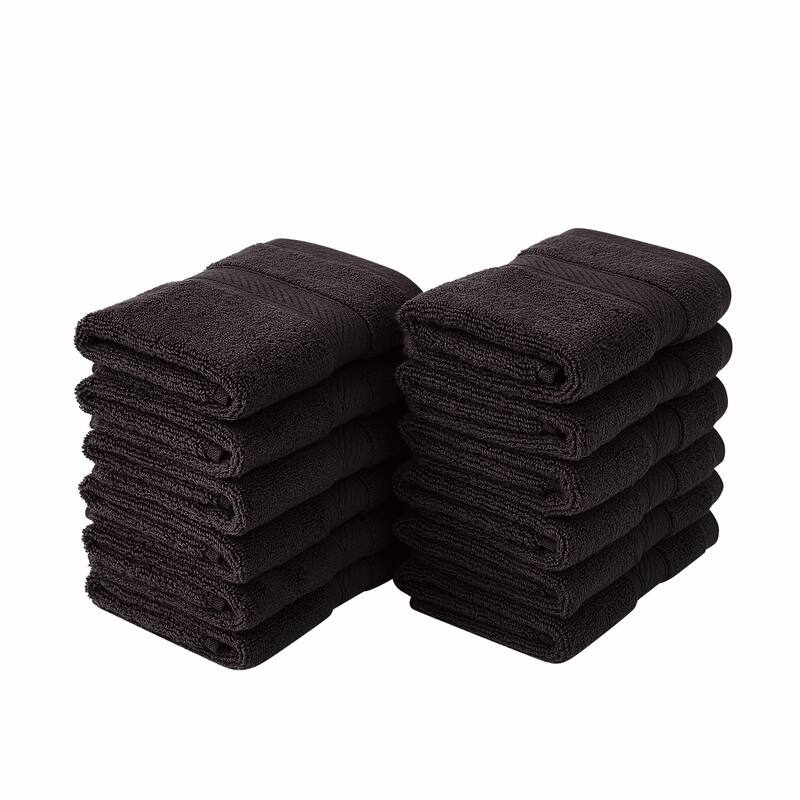 Royal Velvet Regal Plush Towel Collection - 12 Wash Cloths - Espresso