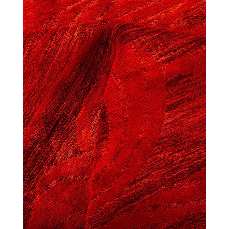 Overton Hand Knotted Wool Vintage Inspired Modern Contemporary Overdyed Orange Area Rug - 8' 1" x 10' 1"