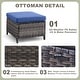 preview thumbnail 9 of 8, Outdoor Glider Loveseat Sofa with Ottoman - Blue cushion - Grey