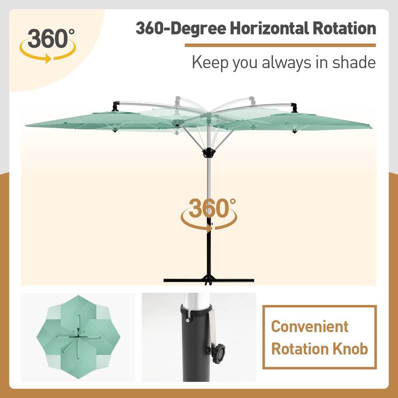COSIEST 9ft Outdoor Patio Umbrella Offset Hanging Umbrella
