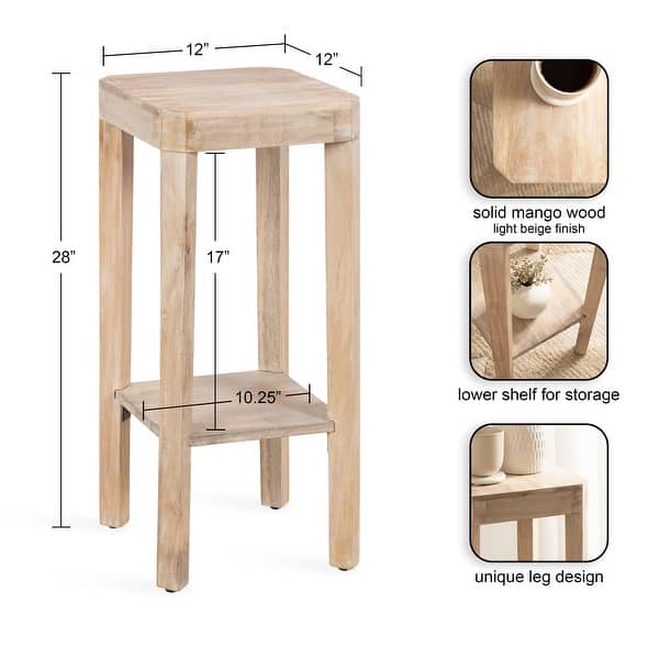 dimension image slide 12 of 13, Kate and Laurel Talcott Wood Side Table