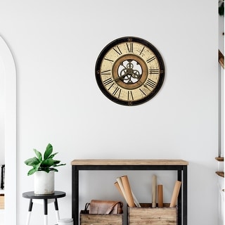 Howard Miller Brass Works Old World, Transitional, Vintage, and Rustic, Statement Gallery Wall Clock, Reloj De Pared