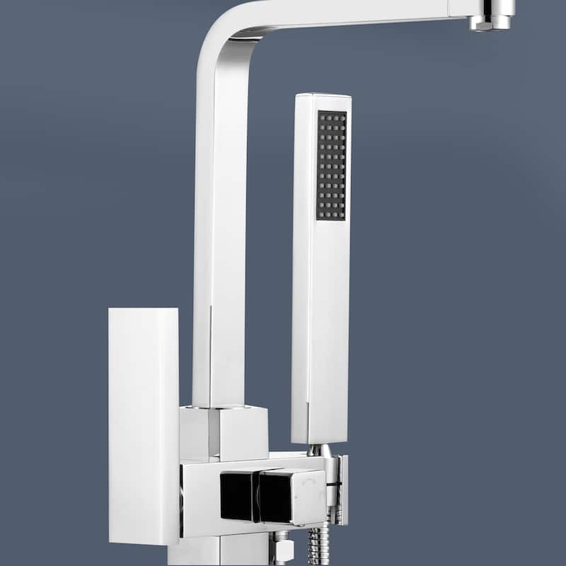 Topcraft Floor Mounted Bathtub Filler with Handheld Showerhead
