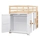 preview thumbnail 32 of 34, Twin Size Loft Bed with Built-in Storage Wardrobe & 2 Windows, Wooden Bed Frame w/Ladder & Safety Guardrail for Boys & Girls