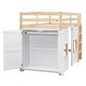 preview thumbnail 16 of 17, Wood Twin Size Loft Bed with Storage Wardrobe and 2 Windows, White