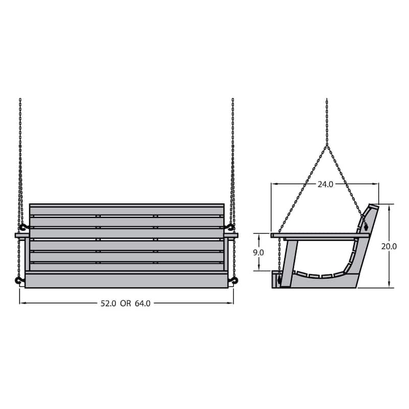 HIGHWOOD Weatherly 5-foot Eco-friendly Synthetic Wood Porch Swing