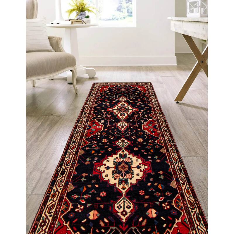 ECARPETGALLERY Hand-knotted Anadol Navy Wool Rug - 3'8 x 16'9