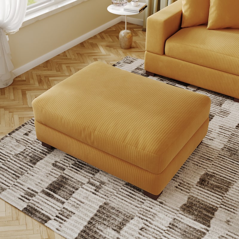 Modern Oversized striped Corduroy Ottoman