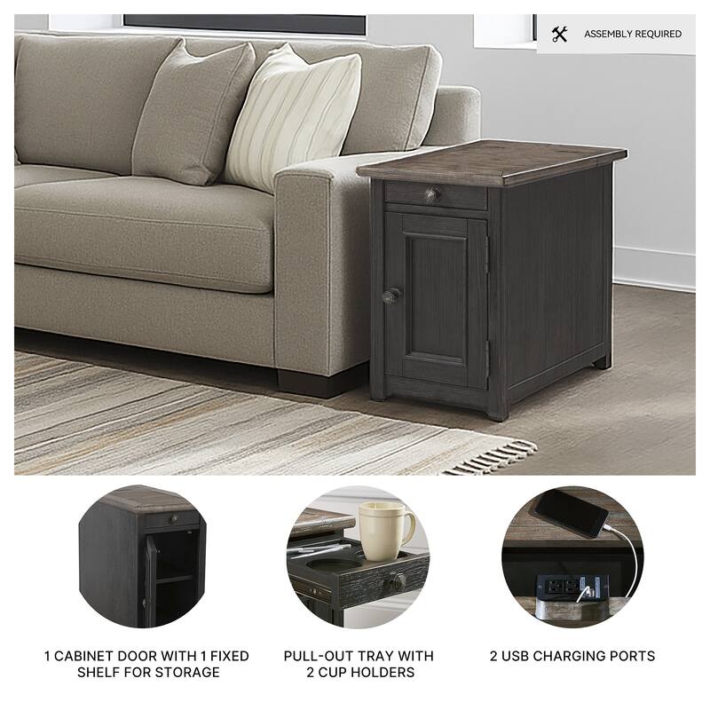 Signature Design by Ashley Tyler Creek Grayish Brown/Black Chairside End Table