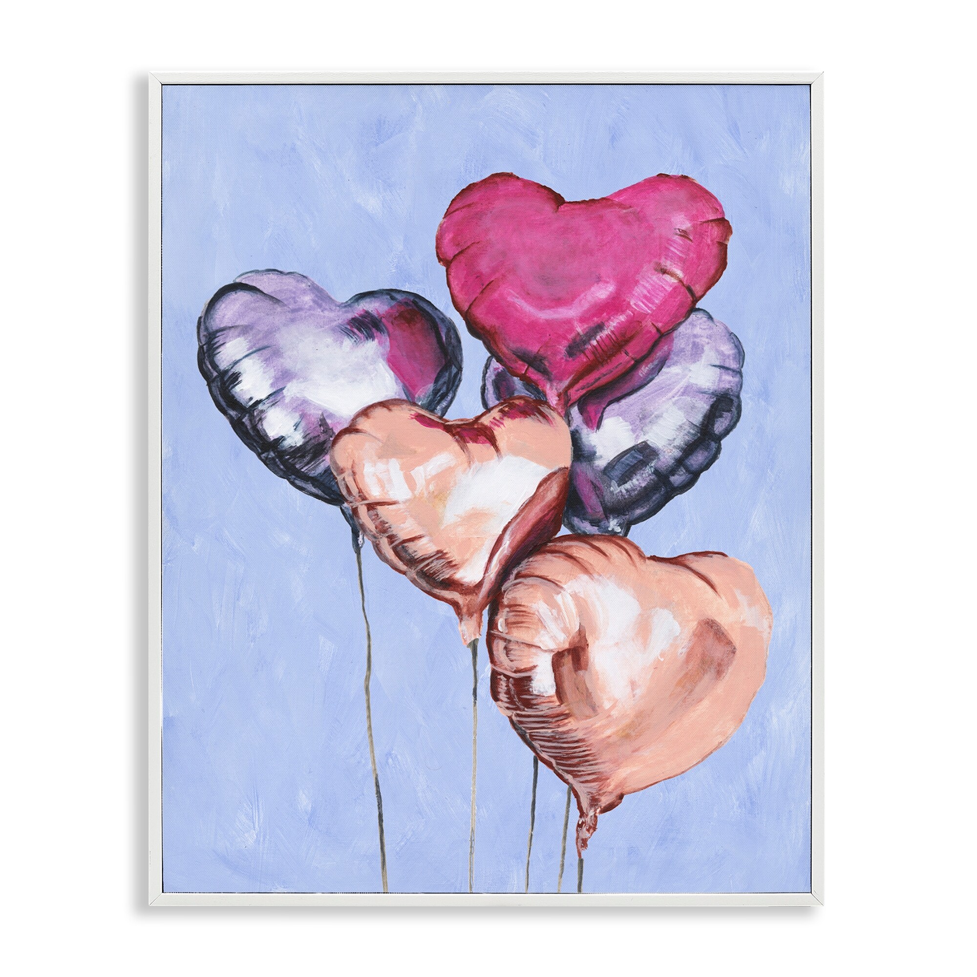 Stupell Vibrant Heart Balloons Framed Giclee Art Design By Michael Willett