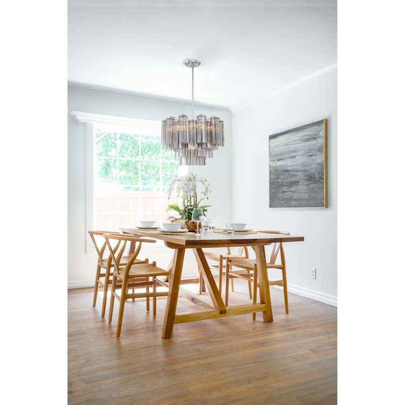 Addis 9 Light Polished Chrome Chandelier - 22"W x 14.25"H x 22"D