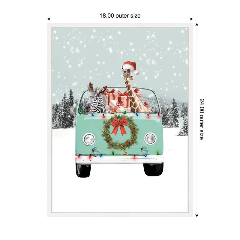 Kate and Laurel Sylvie Framed Canvas Let it Snow 1 by Iulia Emelianteva Julyartprints