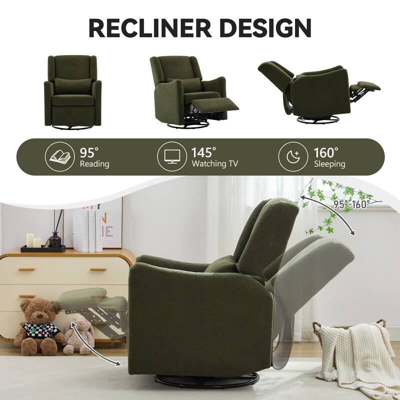 Merax Swivel Glider Recliner with Rocking Base