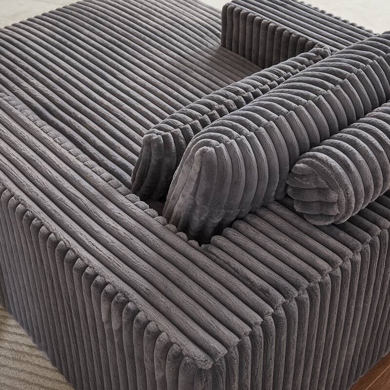 Plush Corduroy Fabric Modular Cloud Sofa with Backrest Pillow for Livingroom 75-Inch Fluffy Sleeper Sofa Bed
