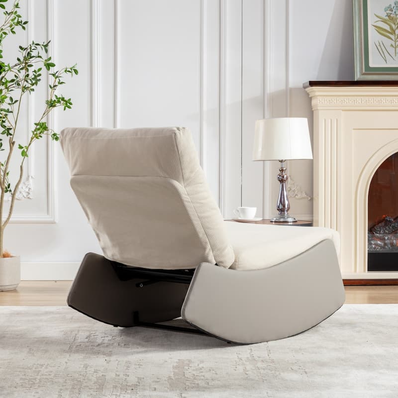 Upholstered Lounge Recliner Rocking Chair with Footrest